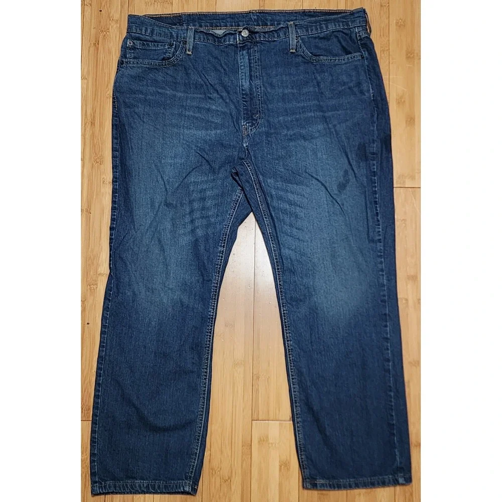 Levis 541 Jeans Mens 42x30 Blue Dark Wash Athletic Tapered Stretch Denim Preppy